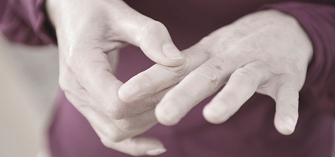 hand holding finger joint