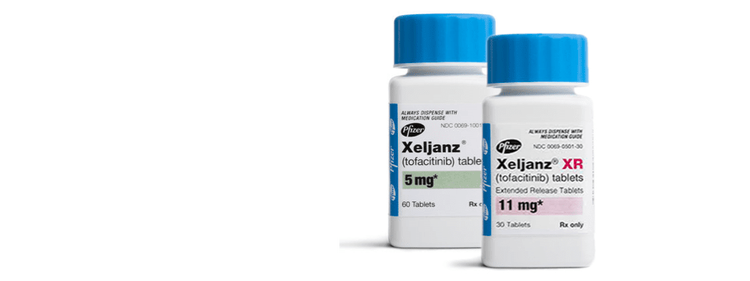 5mg and 11 mg XELJANZ (tofacitinib) prescription bottle